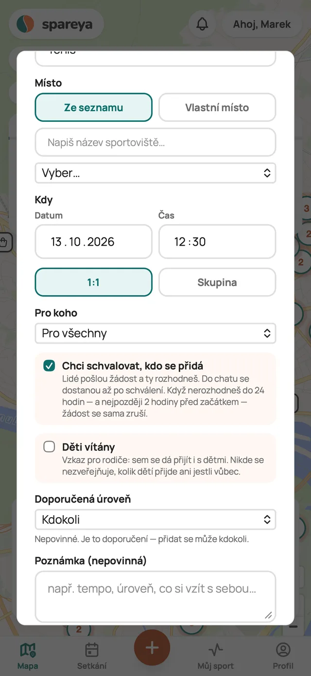 Vypíšeš setkání