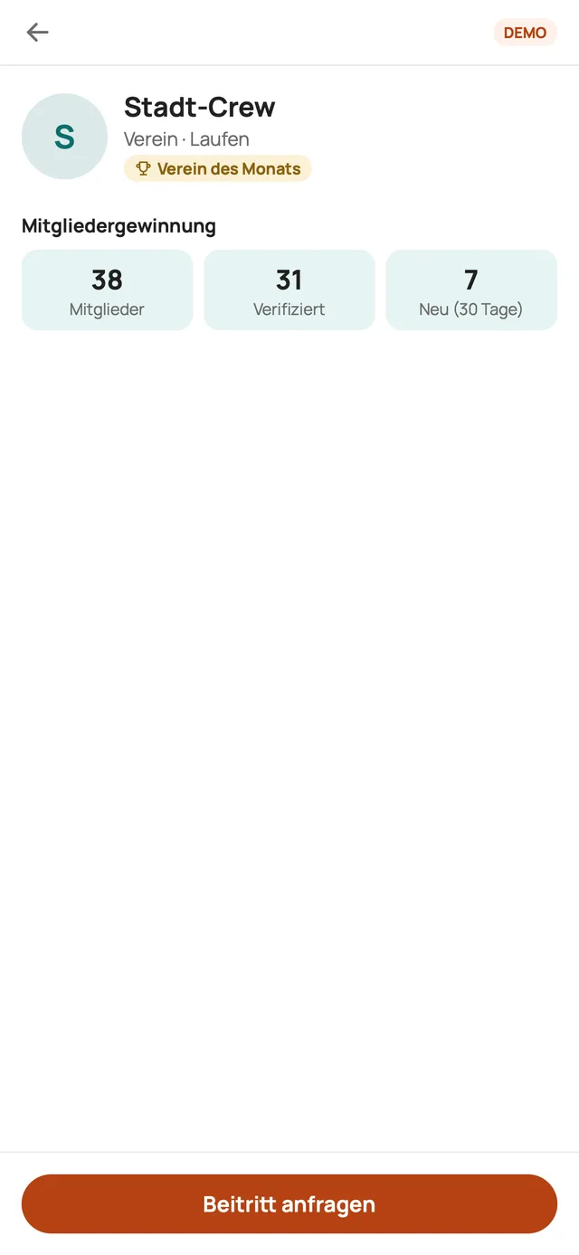 Was ein Verein in der App hat