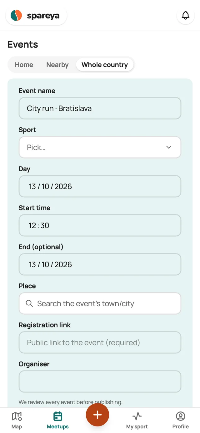 How to add an event