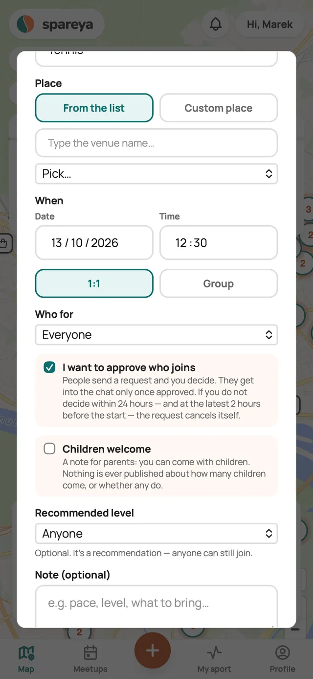 You create a meetup