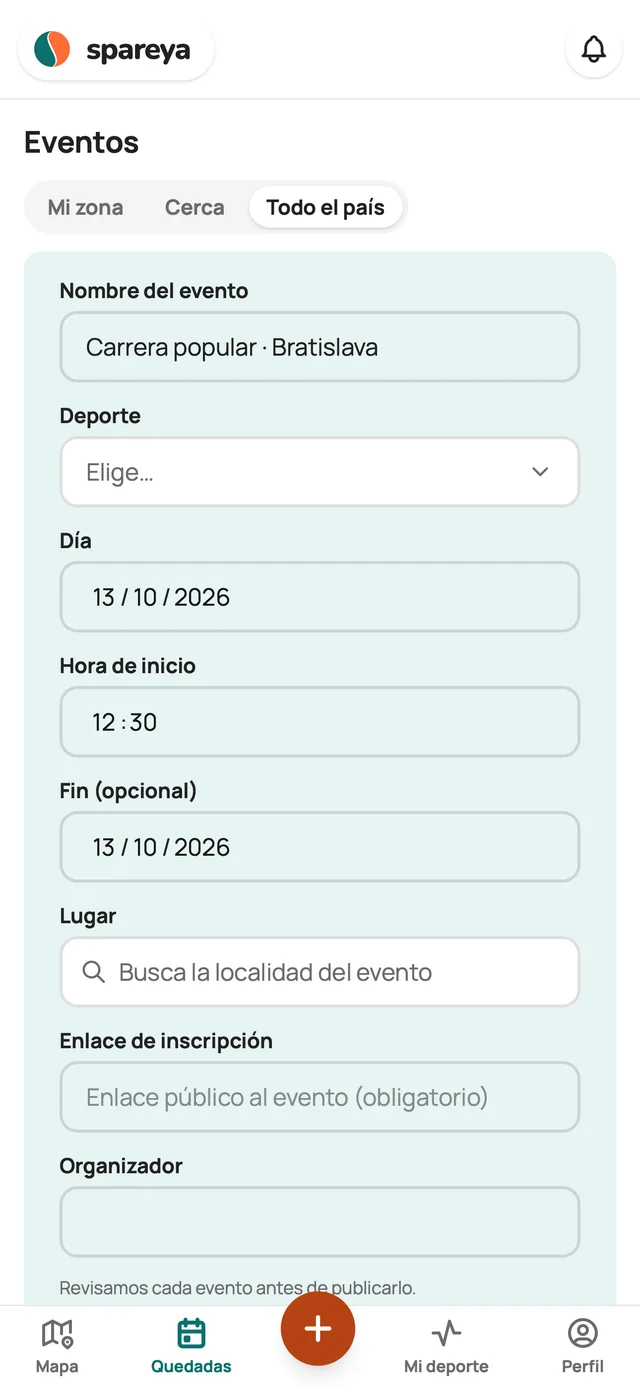 Cómo añadir un evento