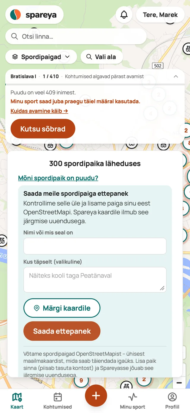 Mõni spordipaik on puudu?