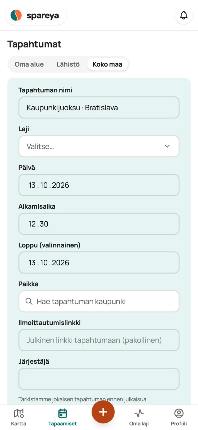 Miten lisäät tapahtuman