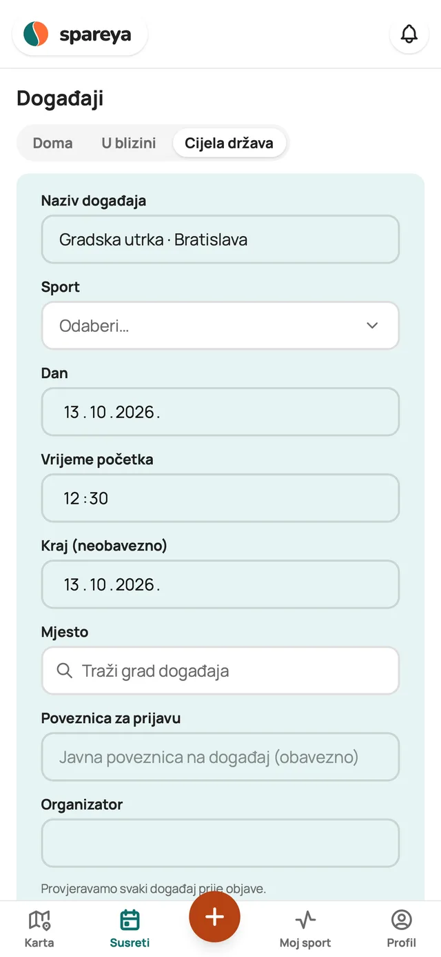 Kako dodaješ događaj