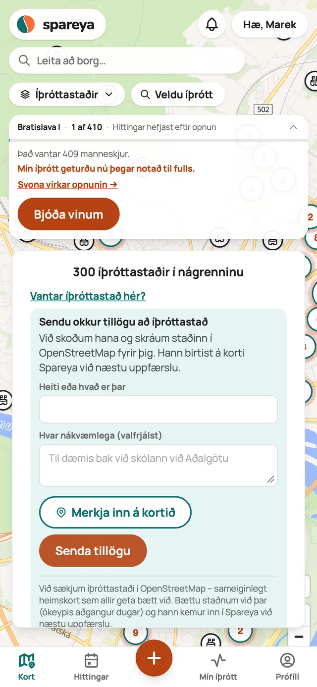 Vantar íþróttastað hér?