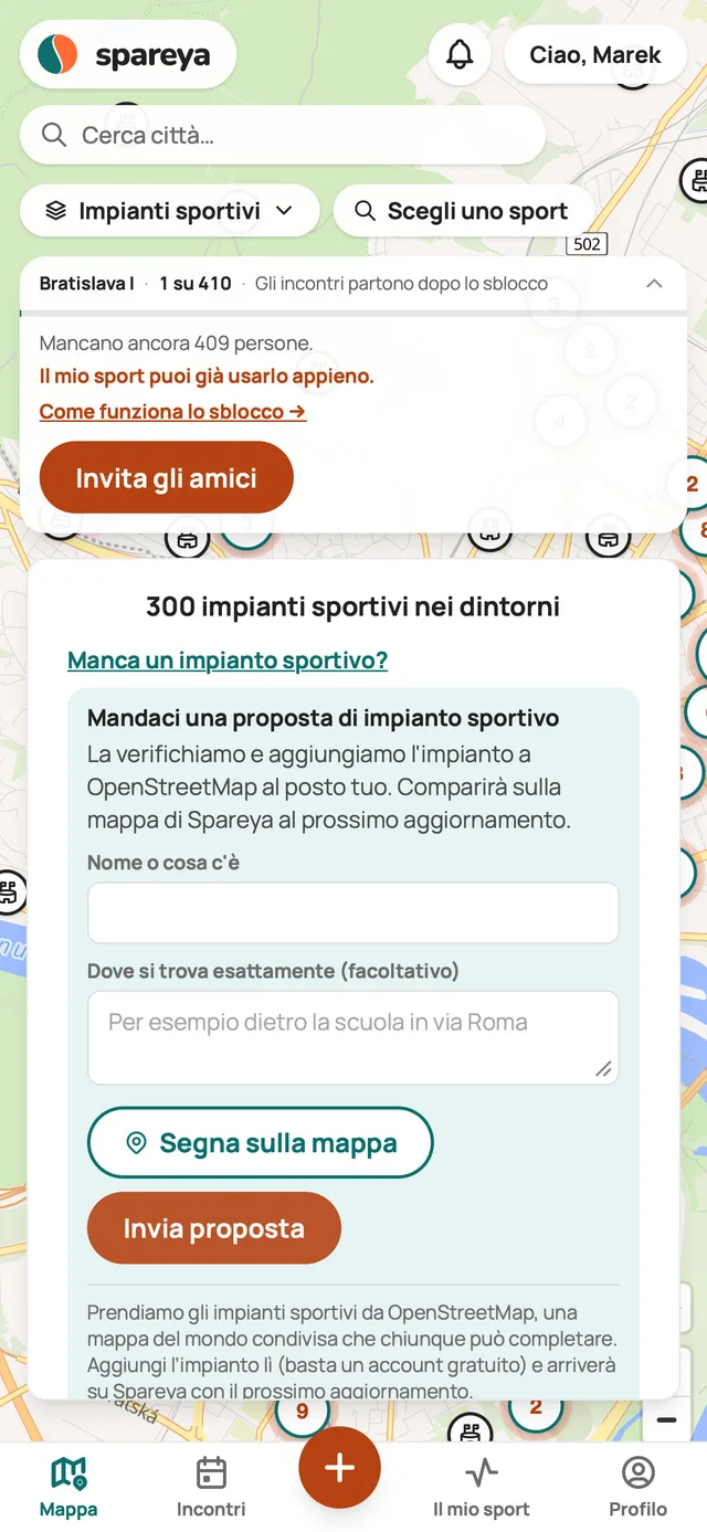 Manca un impianto sportivo?