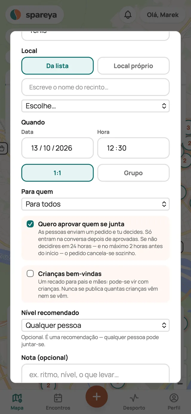Crias um encontro