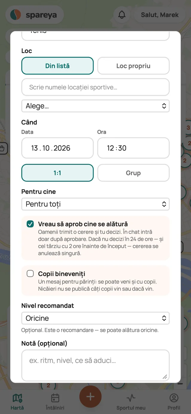 Creezi o întâlnire