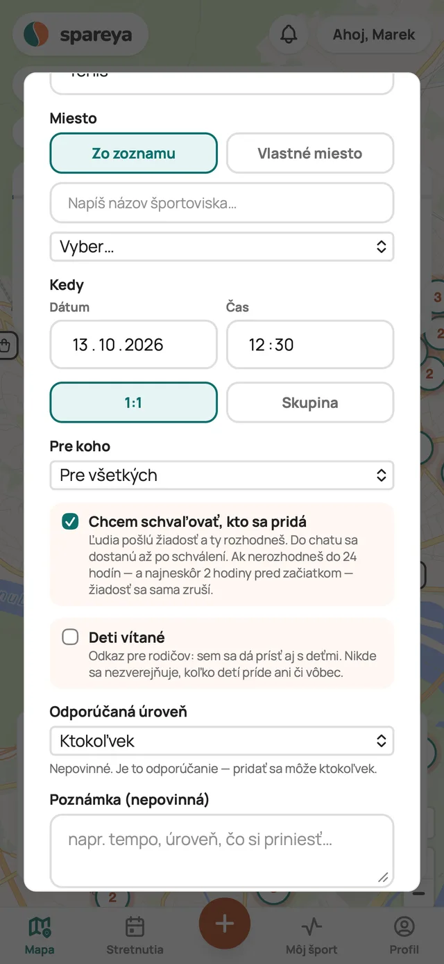 Vypíšeš stretnutie