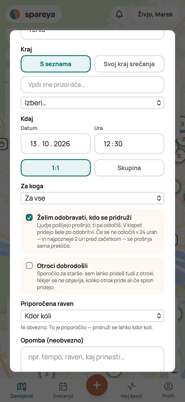 Ustvariš srečanje