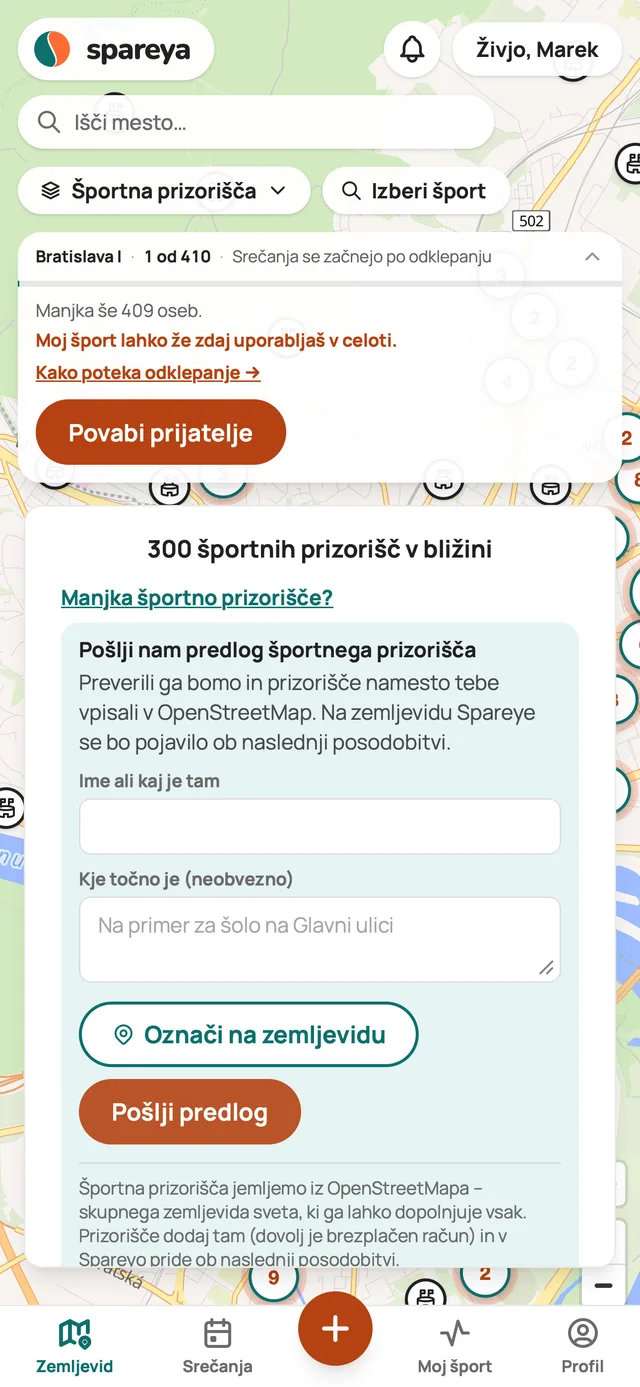 Manjka športno prizorišče?