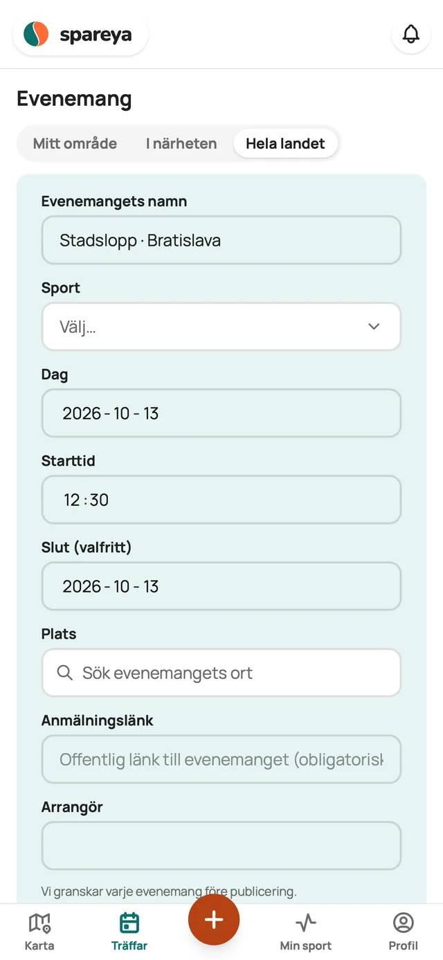Så lägger du till ett evenemang